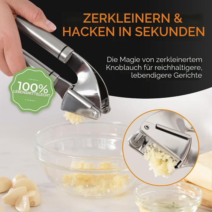 ORBLUE Knoblauchpresse Edelstahl – Premium Knoblauchpresse & Knoblauchreibe aus Edelstahl – Garlic P