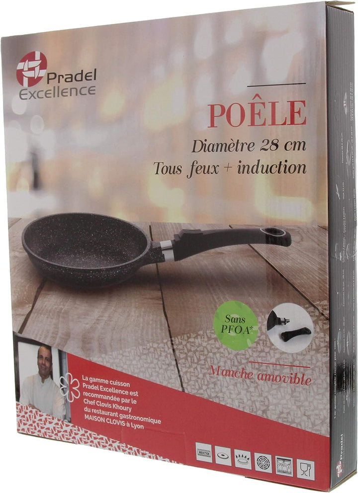 Pradel Excellence 52409M Pfanne in Stein-Optik aus Aluminiumguss