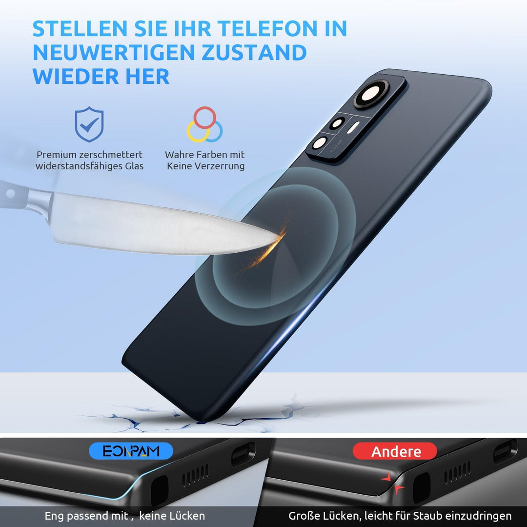 Eonpam Akkudeckel für Xiaomi Mi 12 / Mi 12X Rückseite Glas Original Backcover Back Glas Ersatz Repar
