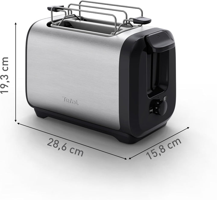 Tefal Subito Doppelschlitz-Toaster, mit Brötchenwärmer, schnelleres Toasten, energiesparend, extra h