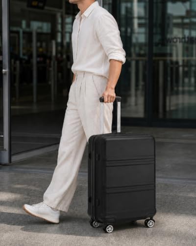 KONO Koffer Trolley Reisekoffer XL (74cm) Schwarz, XL (74cm) Schwarz