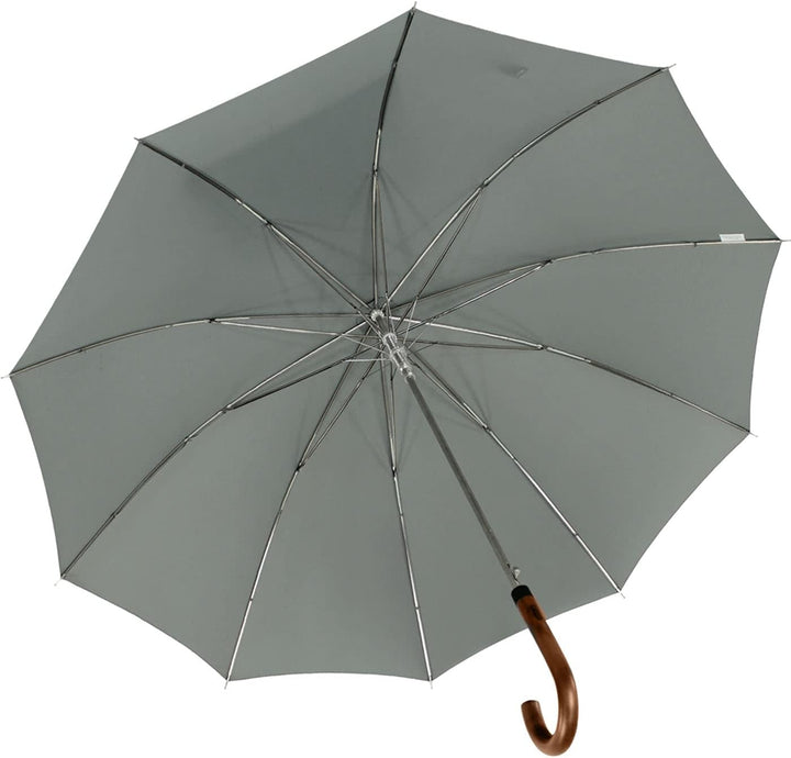 iX-brella Herren Stockschirm Automatik mit Echtholz-Rundhakengriff Grau grey, grey