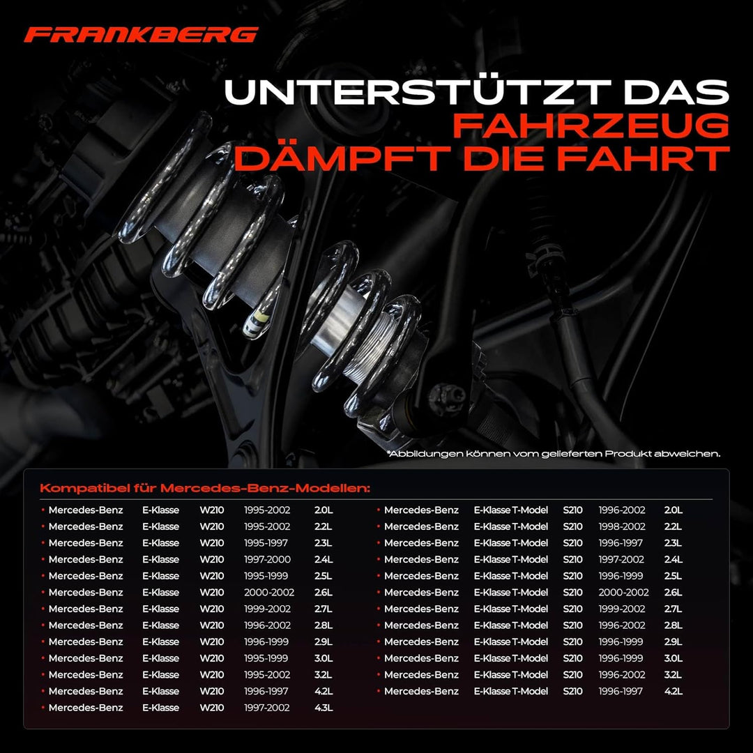 Frankberg 2x Federn Fahrwerksfeder Hinterachse Kompatibel mit E-Klasse W210 S210 E200 E220 E230 E240