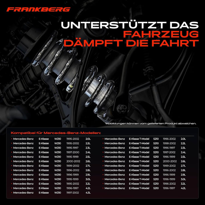 Frankberg 2x Federn Fahrwerksfeder Hinterachse Kompatibel mit E-Klasse W210 S210 E200 E220 E230 E240
