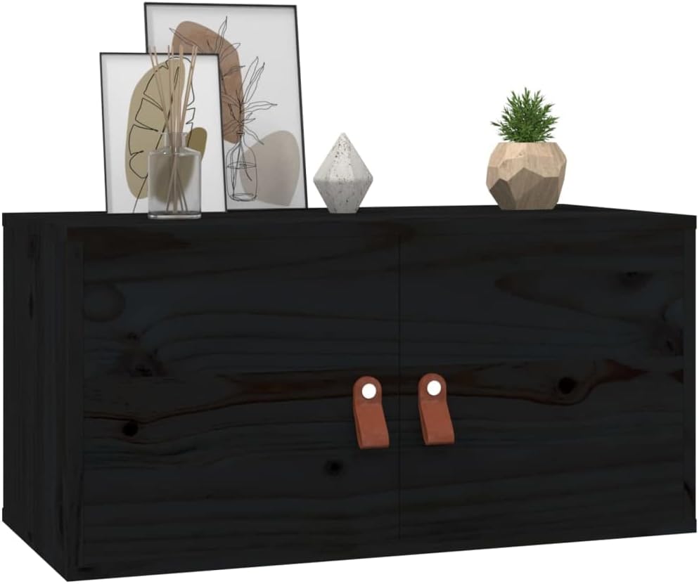 WIFESE 60x30x30 cm 2 Stück Wandschrank TV Schrank mit 2 Türen Hängeschrank Bücherregal Schweberegal