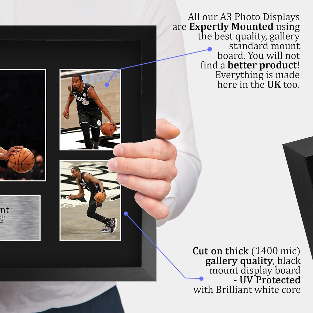 HWC Trading FR A3 Kevin Durant Brooklyn Nets Geschenke Gedruckt, Signiert Autogramm-Präsentation-Dis