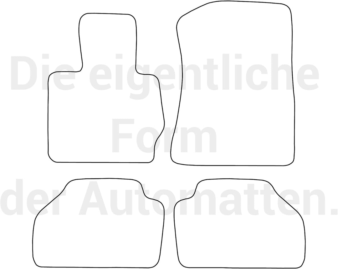 moto-MOLTICO Fussmatten Auto Velours Autoteppiche Schwarz Automatten Set 4-teilig passend für BMW X3