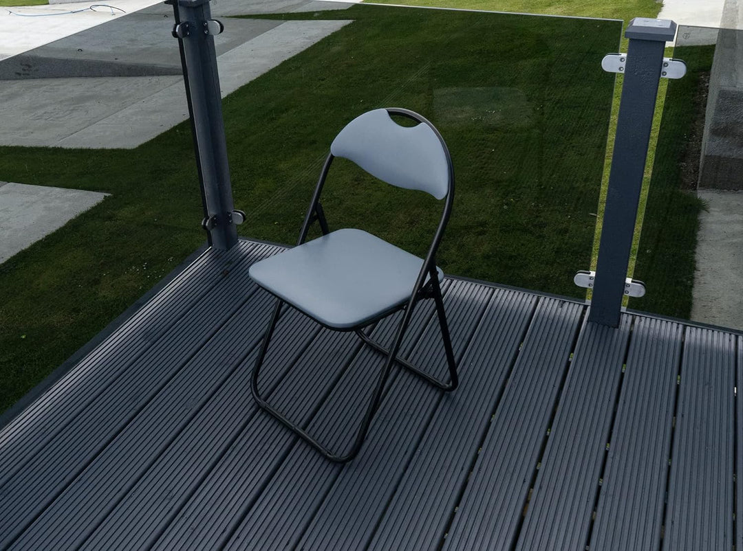 Hyfive Gartenstuhl, gepolstert, zusammenklappbar, 45 x 45 x 78 cm, Grau, 4 Stück