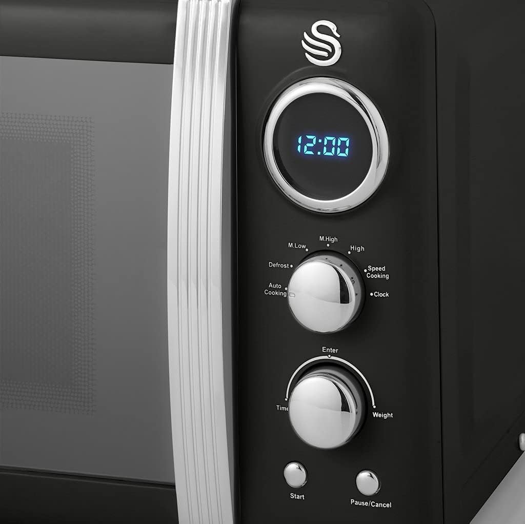 Swan Retro SM22030LBNEU Digitale Mikrowelle, 20 l, 5 Leistungsstufen, Auftaufunktion, Timer 60 Minut