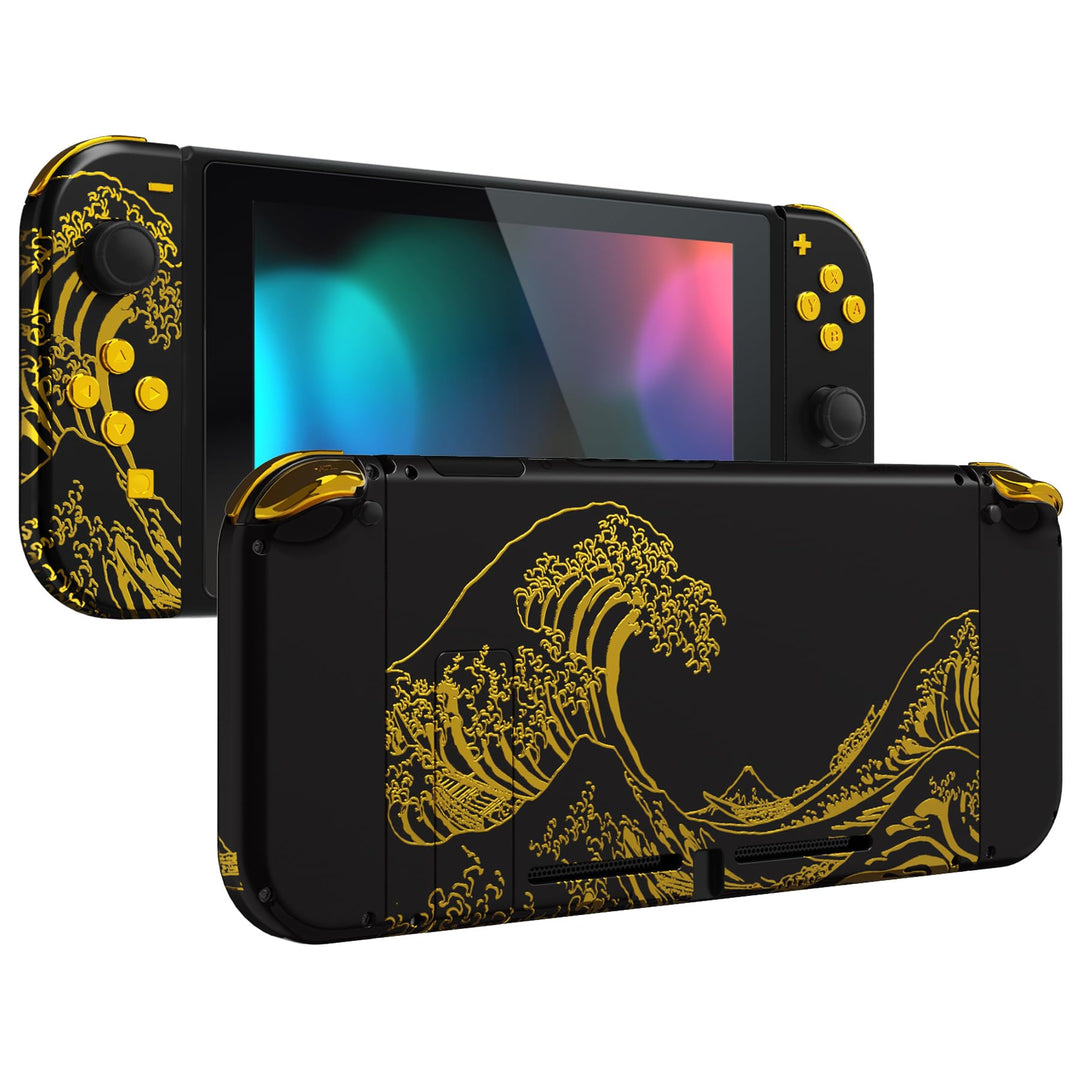 eXtremeRate Hülle Case für Nintendo Switch Joycon/Konsole, Rückgehäuse&amp;Kickstand für Switch Console,