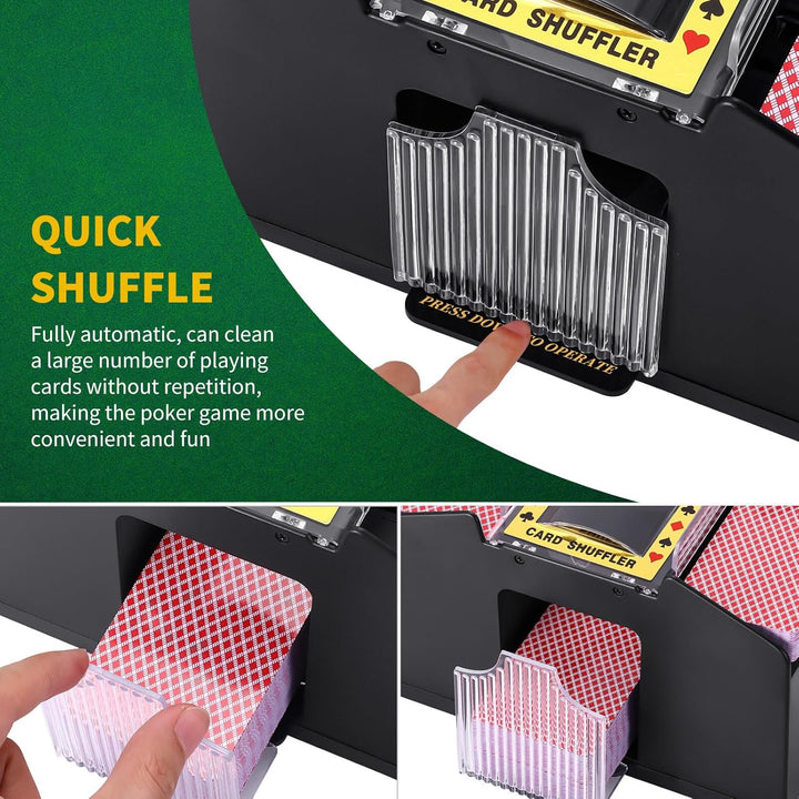 ZONJIE Automatische Elektrischer Kartenmischer für 4 Decks - USB/Batteriebetrieb, EIN-/Zwei-Deck-Kar