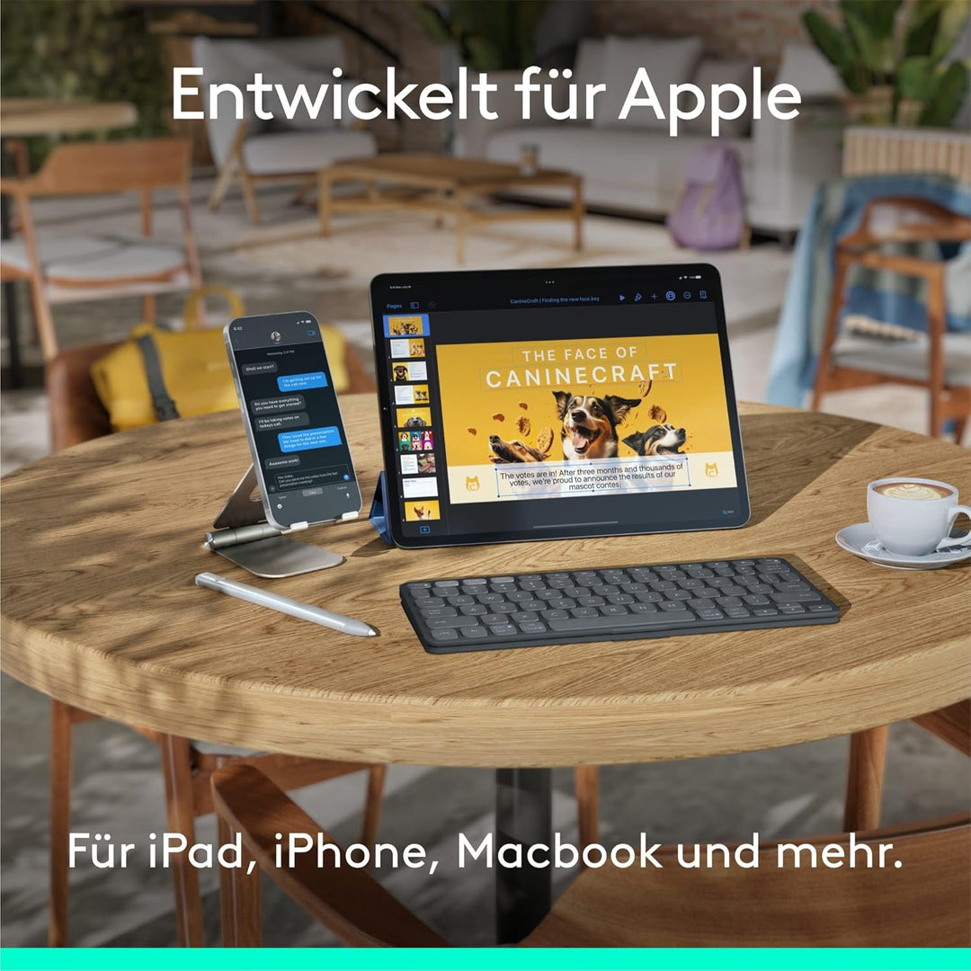 Logitech Keys-to-GO 2 Mobile Bluetooth-Tastatur + Pebble Mouse 2 Bluetooth-Maus M350s, leichtes, kab