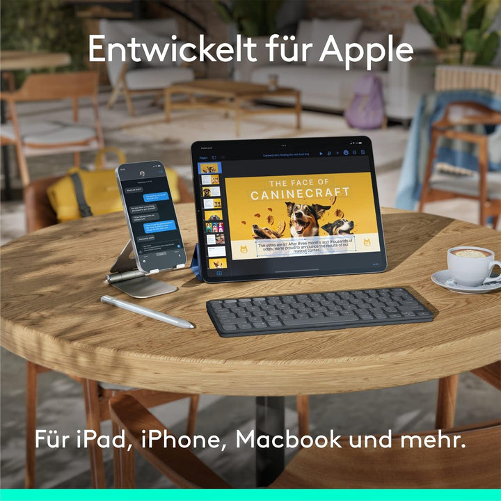 Logitech Keys-to-GO 2 Mobile Bluetooth-Tastatur + Pebble Mouse 2 Bluetooth-Maus M350s, leichtes, kab