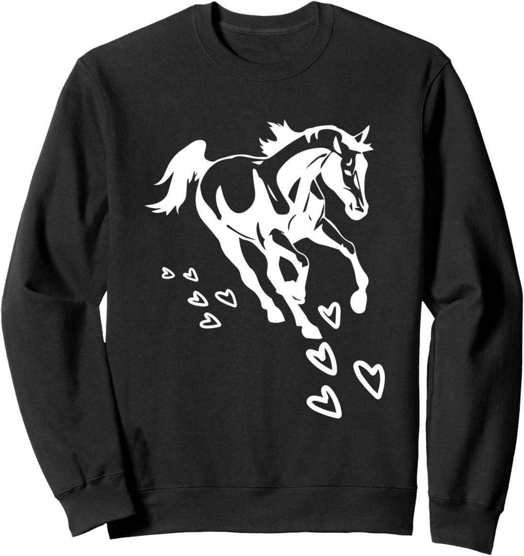 Wildes Pferd mit Huf und Herz Reiter reiten Sweatshirt