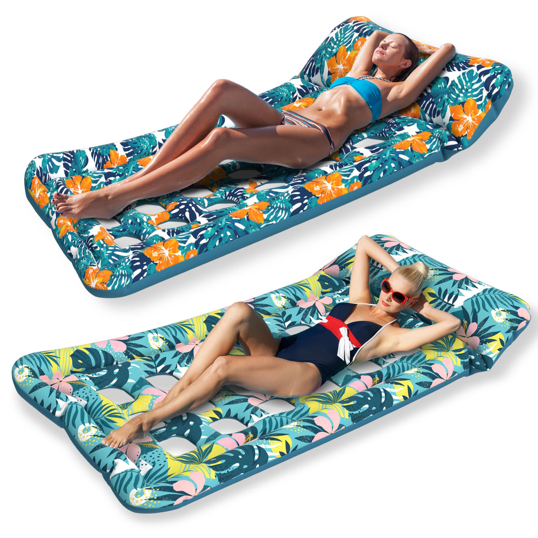HomeKaren Übergrosse Pool-Floats Lounge 2er-Pack 185,42 cm x 83,82 cm, aufblasbares Tanning-Pool-Flo
