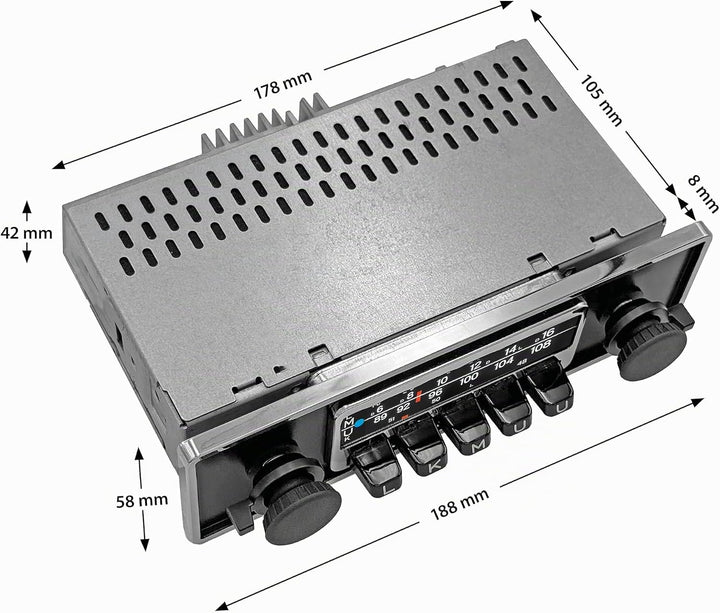 Blaupunkt Frankfurt Stereo, 1-DIN Autoradio, Oldtimer-Design mit schwarzer Metallfront und Chromrahm