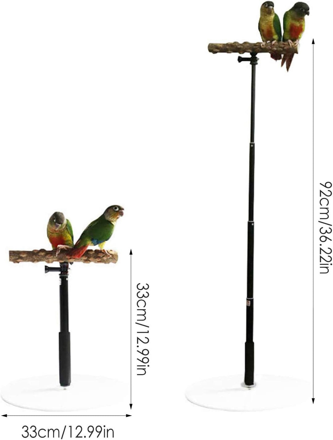 Papageien Sitzstange Holzständer, Bequemes Papageien-Desktop-Ständer, Papageienspielzeug, Einziehbar