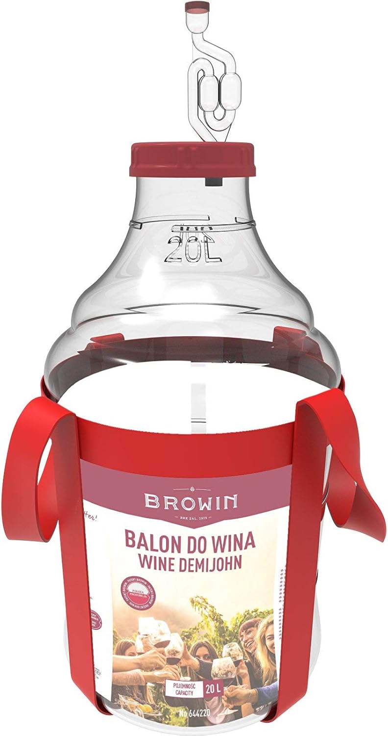 Weinballon Gärballon Gärbehälter Flasche Weithalsballon Gummistopfen Gärröhrchen (20L), 20L