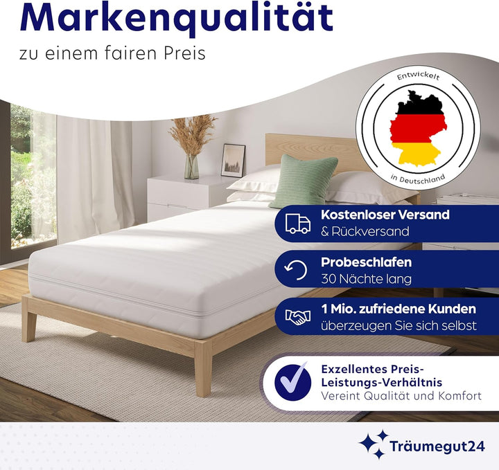 Träumegut24-10cm Ergonomische Kaltschaum Matratzenauflage Matratzentopper Matratzenschoner Topper -