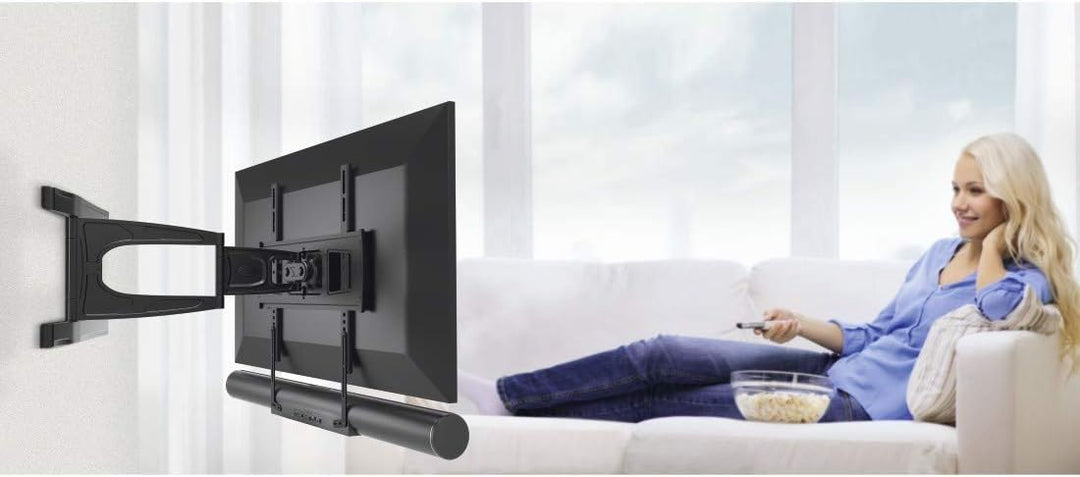 Hama TV-Soundbar-Halterung, universell für alle TV-Geräte, Bildschirmdiagonalen und Soundbars (auch