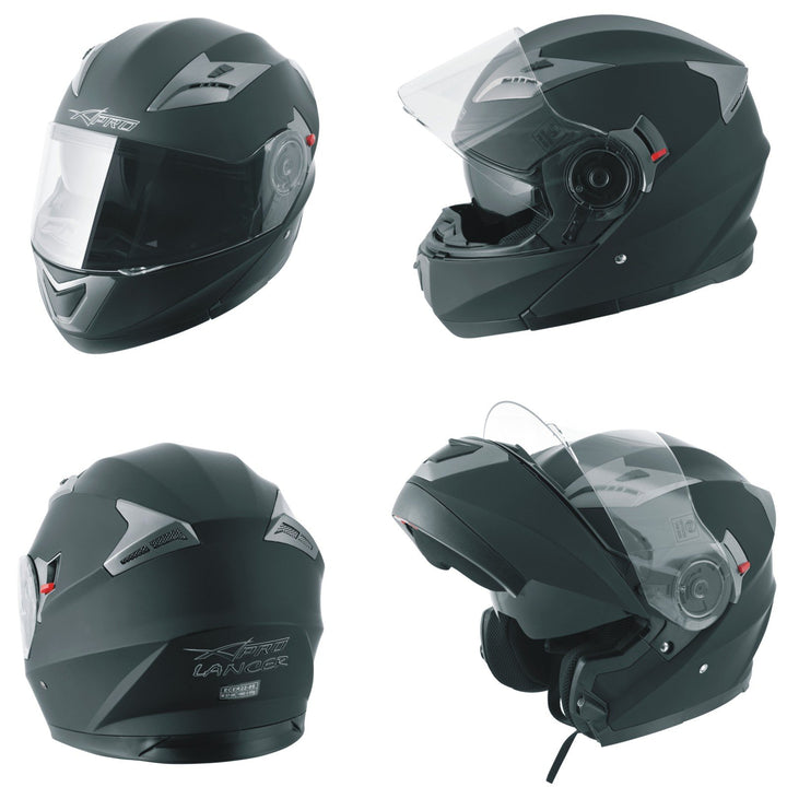 Helm Klapphelm Innensonnenblende Motorradhelm Modular Mat Schwarz XS