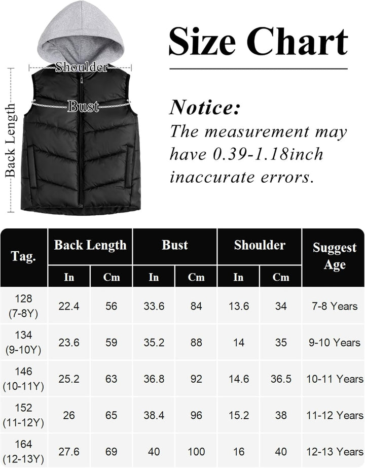 SEAUR Daunenweste Kinder Winter Kapuzenweste Jungen Mädchen Weste Outdoor Winddicht Leicht Pufferwes