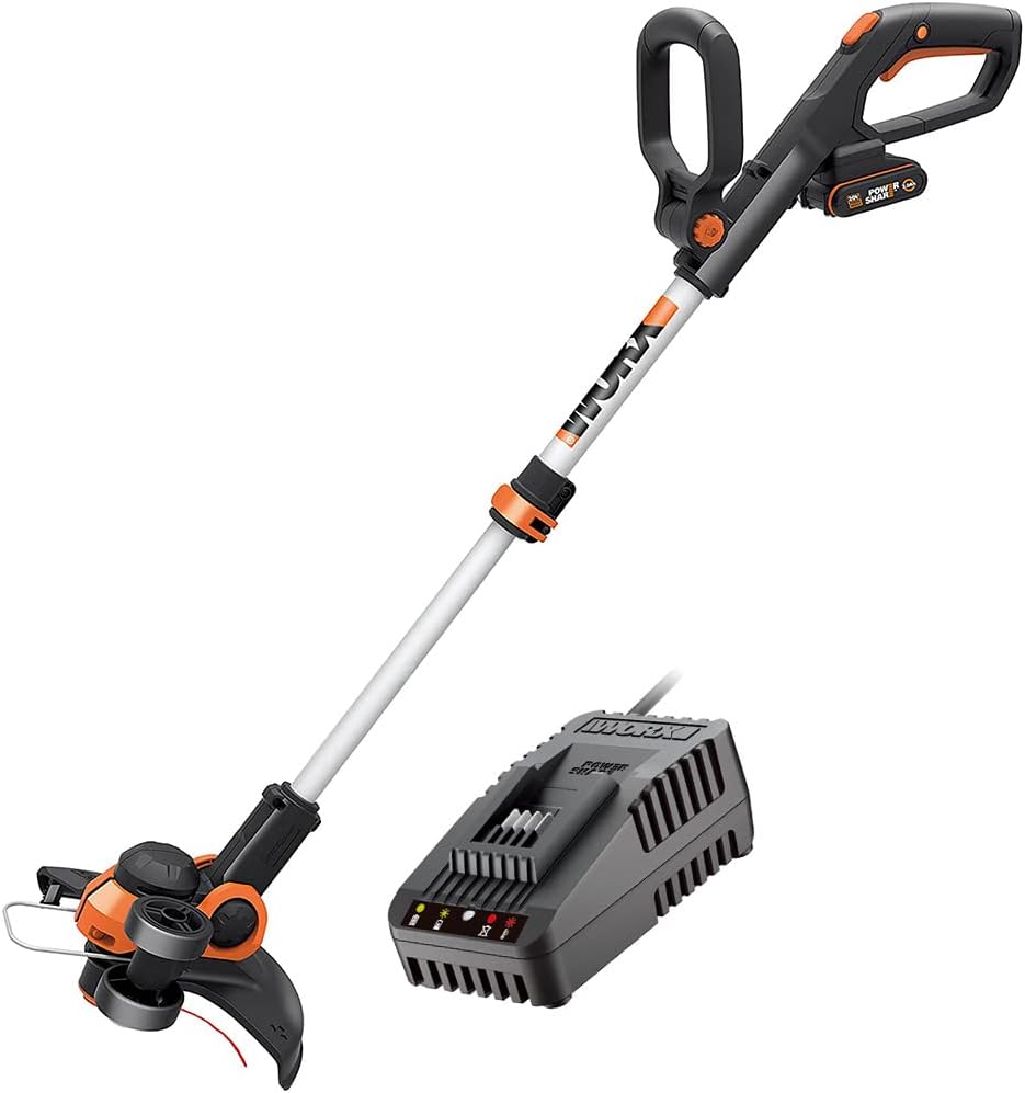 Worx Powershare 20V Li-Ion Akku-Rasentrimmer (2 Akkus), WG163E & WA0004.1 Rasentrimmer Faden für all