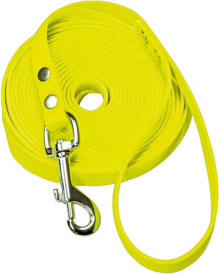 Original Biothane® Schleppleine Gelb mit Handschlaufe Neongelb 10 m / 16mm, Gelb
