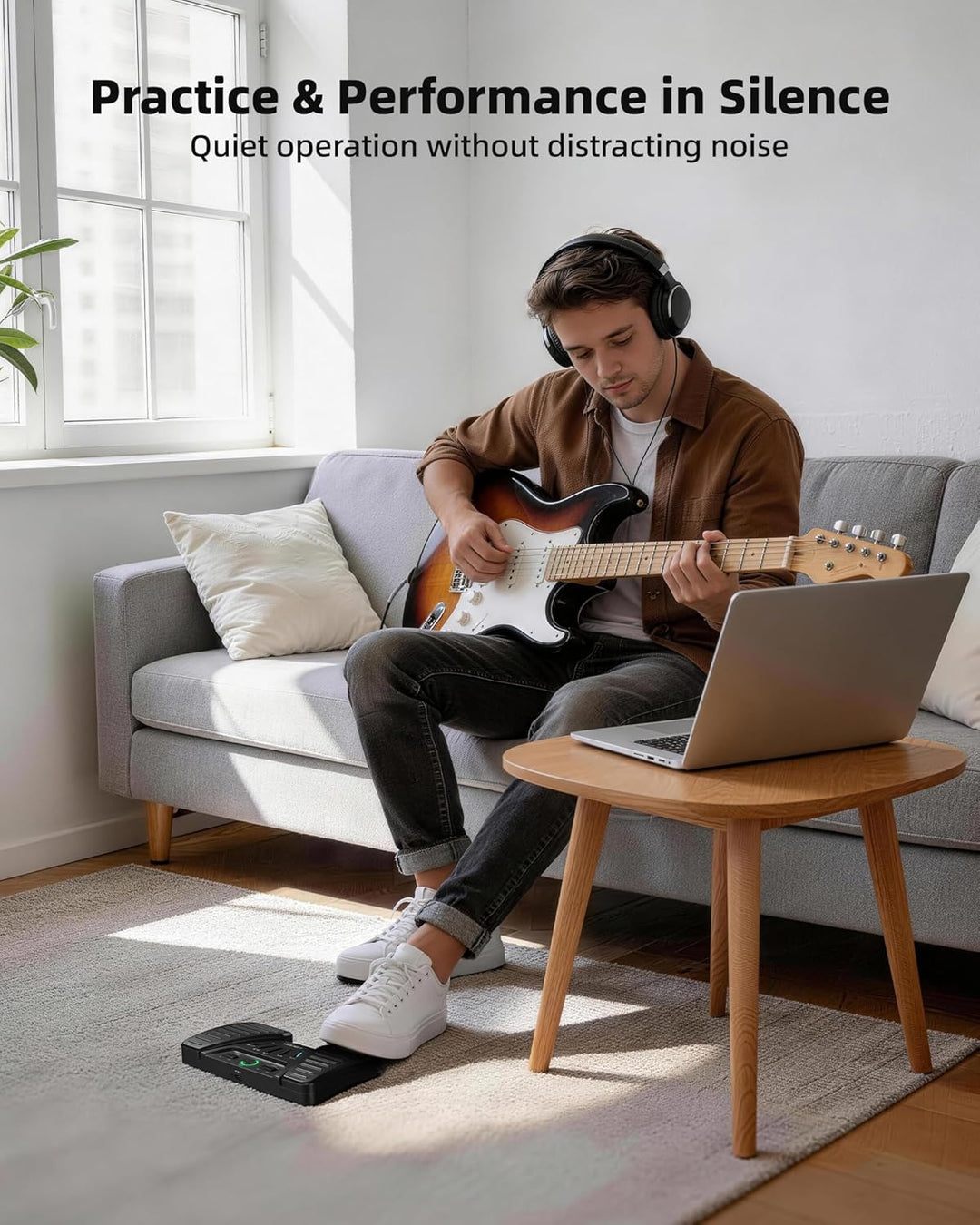 LEKATO Bluetooth Page Turning Pedal, Drahtloser Page Turner, Wiederaufladbarer Seitenwender für Smar