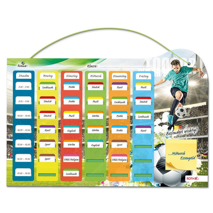 ROTH Klipp&Klar Stundenplan Steck Fix - Fussballer, A3 - ideal für Fussball-Fans in der Grundschule