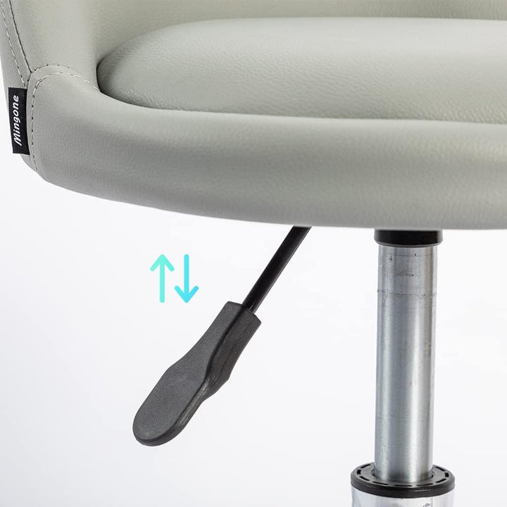 Mingone Bürohocker Höhenverstellbar 2 Stück Rollhocker mit Lehne Drehhocker mit Rollen Arbeitshocker
