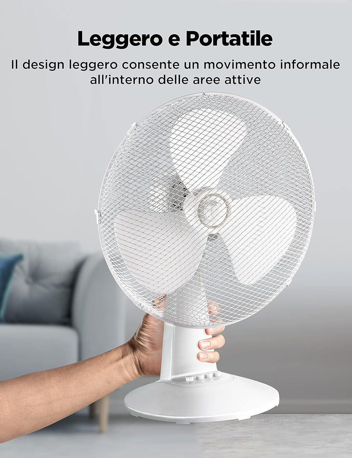 Midea FT40-21M Tischventilator, 40 W, Durchmesser 40 cm, leiser Ventilator mit 3 Flügeln, 3 Geschwin