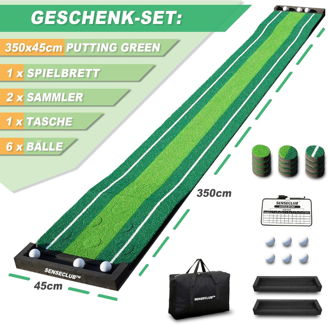 SENSECLUB Indoor-Putting-Green-Matte, faltbares Putting-Green-Golfspiel-Set, Golfgeschenk für Männer