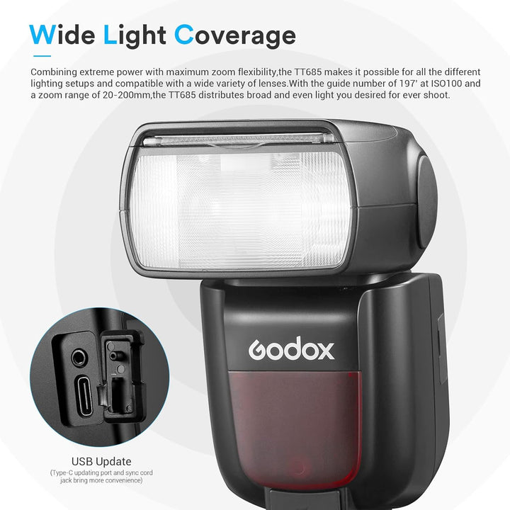 Godox TT685II-O TT685OII Speedlite TTL-Blitzkamera 2.4G HSS High Speed 1/8000s GN60 Kompatibel m