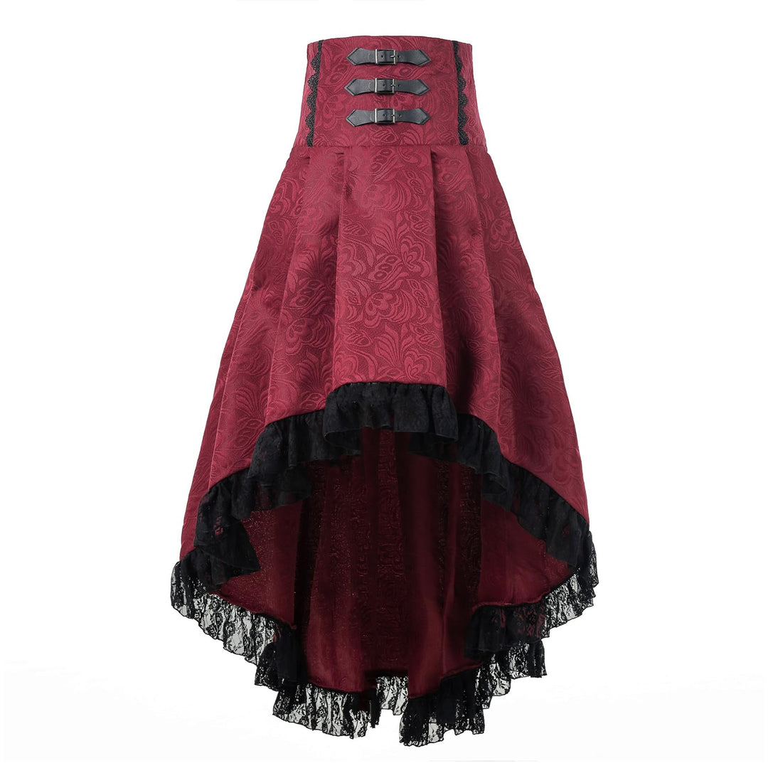 CR ROLECOS Renaissance Rock Langer Rock Rüschensaum viktorianischen Stils A-Linie Mittelalter Tracht