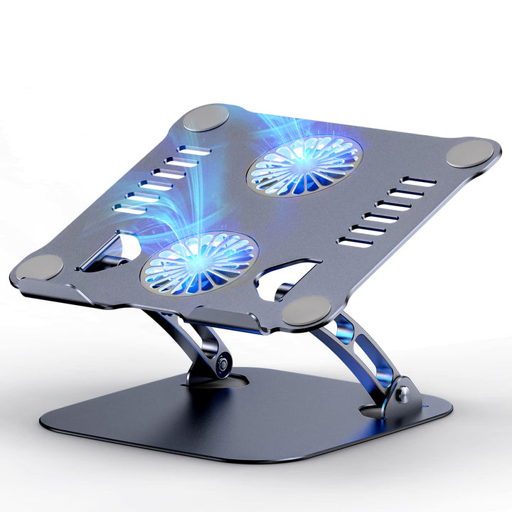 Laptop Ständer Höhenverstellbar mit RGB Lüfter, Faltbarer Laptop Stand aus Aluminiumlegierung, Belüf