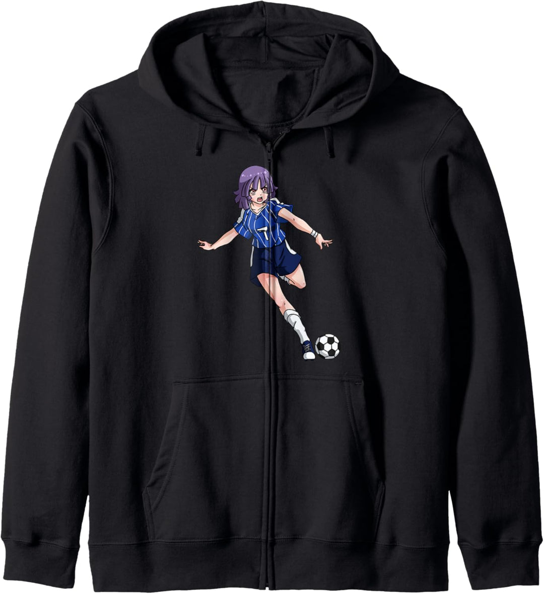 Fussball Anime Girl Japanisch Waifu Weeb Aesthetic Soccer Kapuzenjacke