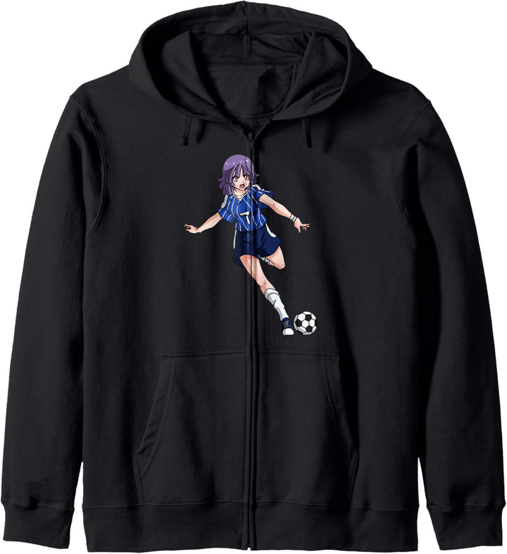 Fussball Anime Girl Japanisch Waifu Weeb Aesthetic Soccer Kapuzenjacke