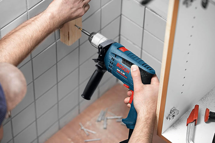 Bosch Professional Schlagbohrmaschine GSB 13 RE (600 Watt, inkl. Tiefenanschlag 210 mm, Schnellspann