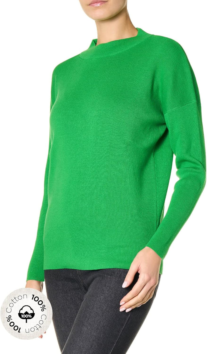 goldenpoint Damen Ajour-Pullover Lange Ärmel S Grün, S Grün
