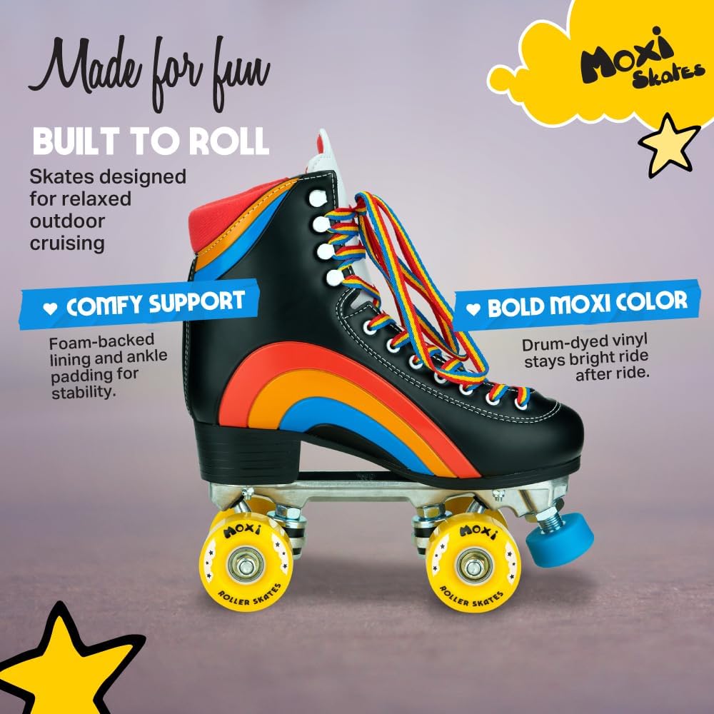 Moxi Skates – Regenbogenreiter – Lustige und modische Rollschuhe für Damen