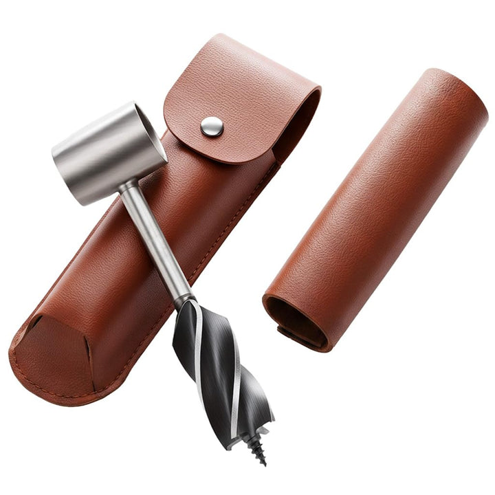 QWORK Handbohrmaschine, Holzbearbeitung Handbohrer manuelle Überlebensbohrer, mit Holster,für Campin
