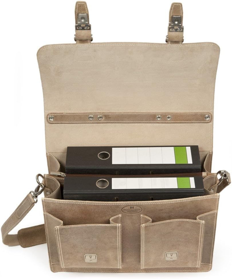 Klassische Aktentasche Lehrertasche aus Leder, für Damen und Herren, in verschiedenen Farben, 600 He