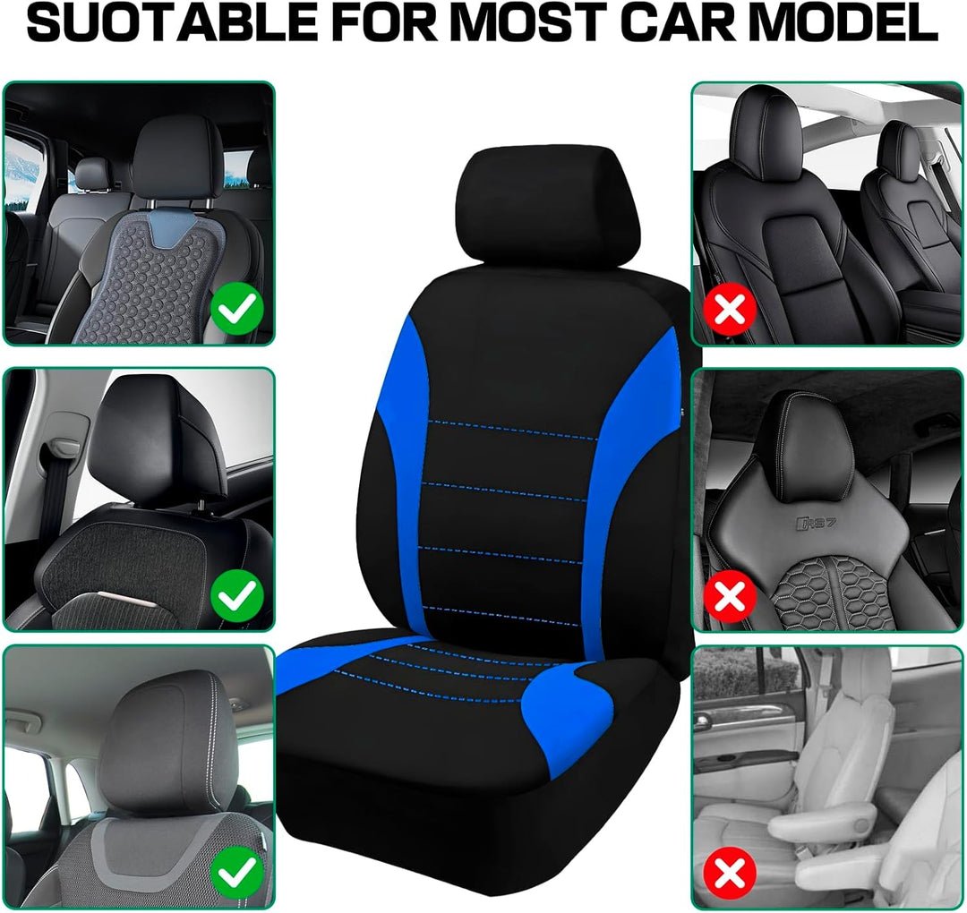 2 Stück Autositzbezüge für Vordersitze,Atmungsaktiv Autositzschoner Airbag-kompatibler Autositzabdec