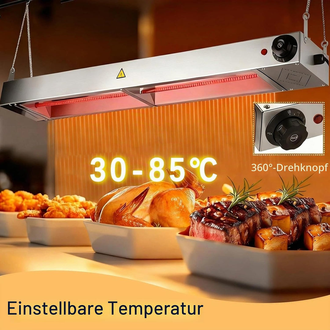 Wärmelampe Küche Gastro, Speisenwärmer Lampe mit Drehknopf-Temperaturregelung, Kommerzielle Gastro W