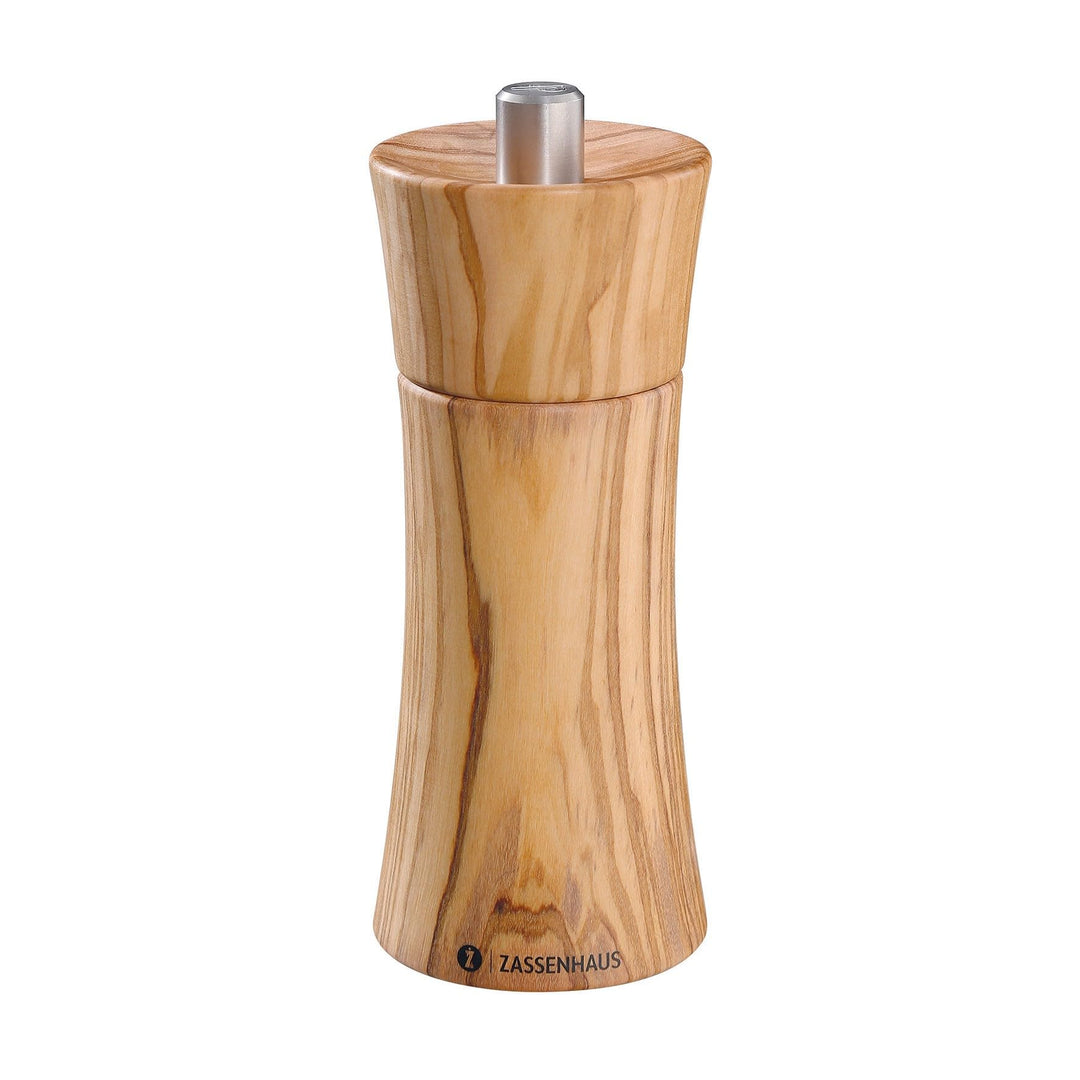 Zassenhaus Pfeffermühle Frankfurt 14 cm, Olivenholz mit stufenlos verstellbarem Hochleistungs-Kerami