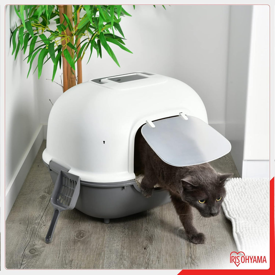 Iris Ohyama, Katzentoilette, Geschlossene Katzentoilette, Schaufel, L40 x T51 x H39 cm, WNT-510, Gra
