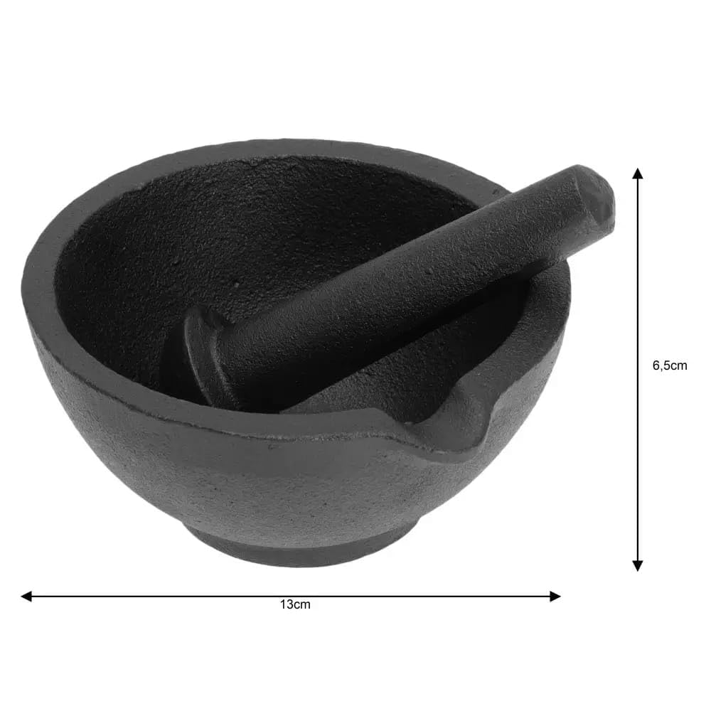 Gusseisen Mörser mit Stössel Gewürzmühle Gewürzmörsel Kinghoff KH-1197 Masse: Ø13 x 6.5 cm