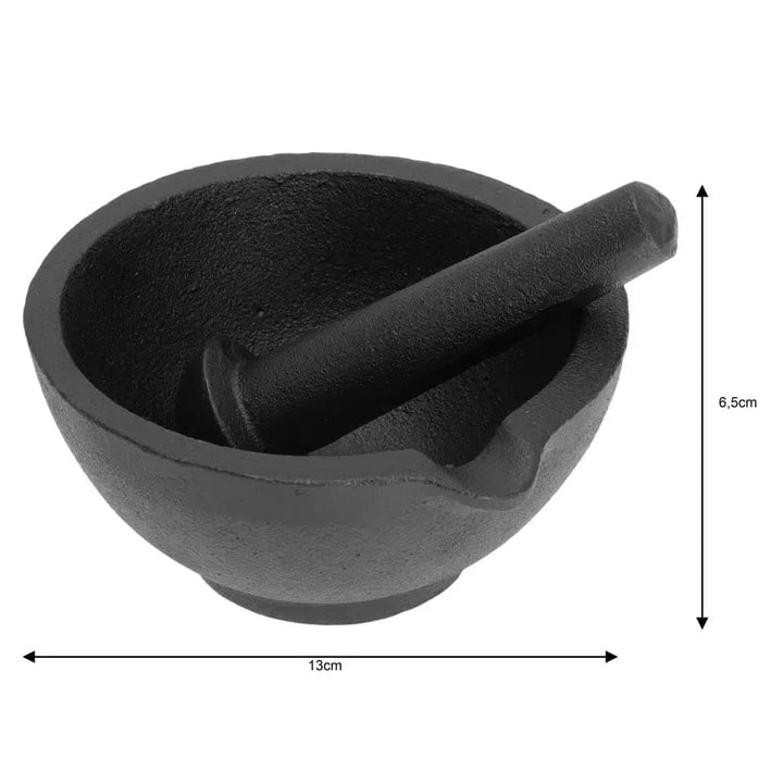 Gusseisen Mörser mit Stössel Gewürzmühle Gewürzmörsel Kinghoff KH-1197 Masse: Ø13 x 6.5 cm