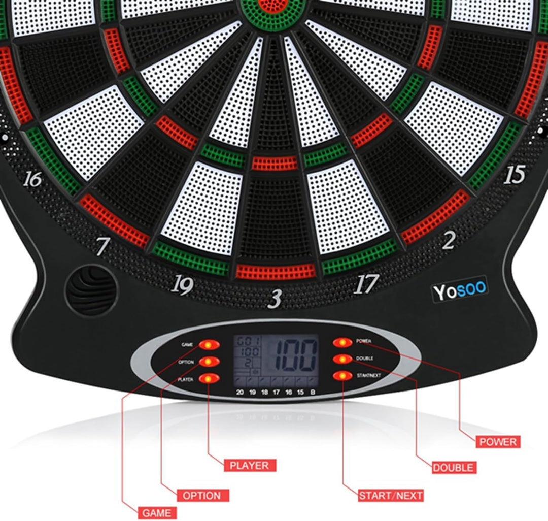 Elektronische Dartpfeile mit 6 Darts, elektronische Dartscheibe, geeignet für Partys und Spielabende